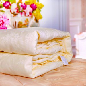 祥怡蠶絲被100桑蠶絲長(zhǎng)絲空調(diào)被夏涼被春秋被子手工被可拆卸全棉被套 雙人 大提花-黃 100%桑蠶絲